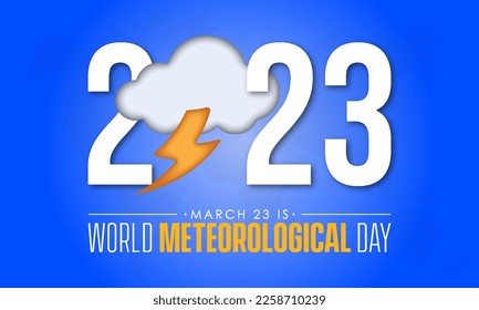 Cloud forecast weather awareness concept banner design of World Meteorological Day observed on March 23
