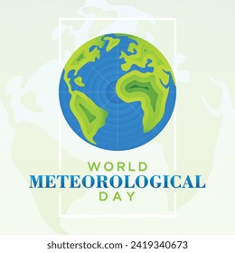 Diseño de pancartas del concepto de conciencia meteorológica de previsión de nubes en estilo plano del Día Meteorológico Mundial. Ilustración del vector