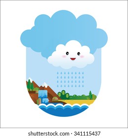 cloud and forest illustration  season