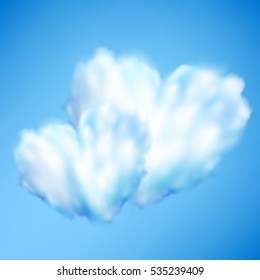 Cloud in form of heart against blue sky. Valentine s day. EPS 10 vector file included