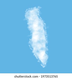 Cloud in the form of a map of Bahrain, watercolor in vector format