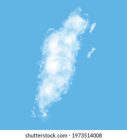 Cloud in the form of a map of Belize, watercolor in vector format