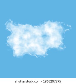 Cloud in the form of a map of Bulgaria, watercolor in vector format