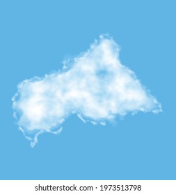 Cloud in the form of a map of Central African Rep, watercolor in vector format