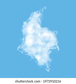 Cloud in the form of a map of Colombia, watercolor in vector format
