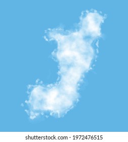 Cloud in the form of a map of Congo, watercolor in vector format
