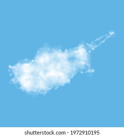Cloud in the form of a map of Cyprus, watercolor in vector format