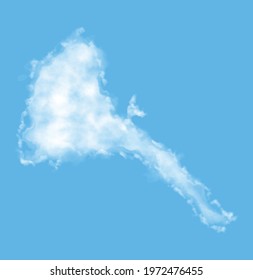 Cloud in the form of a map of Eritrea, watercolor in vector format