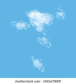 Cloud in the form of a map of Faroe Islands, watercolor in vector format