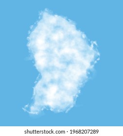 Cloud in the form of a map of French Guiana, watercolor in vector format