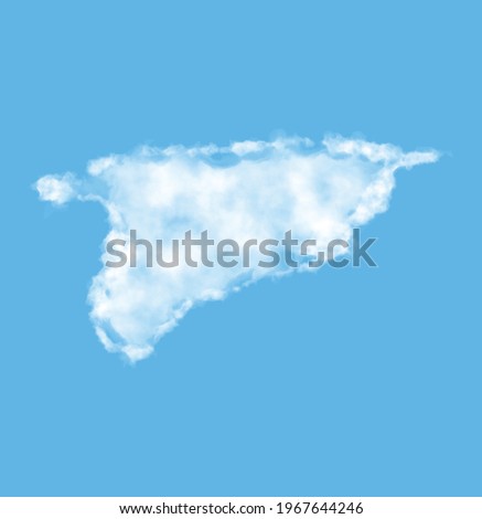 Cloud in the form of a map of Greenland, watercolor in vector format