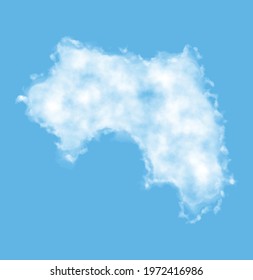 Cloud in the form of a map of Guinea, watercolor in vector format