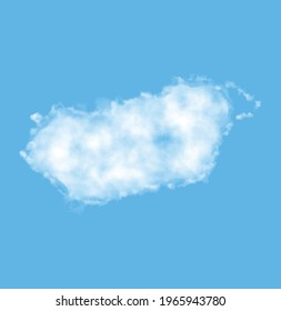Cloud in the form of a map of Hungary, watercolor in vector format
