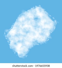 Cloud in the form of a map of Lesotho, watercolor in vector format