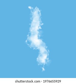 Cloud in the form of a map of Malawi, watercolor in vector format