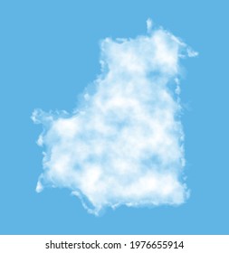 Cloud in the form of a map of Mauritania, watercolor in vector format