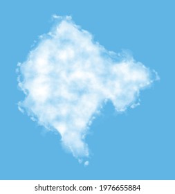 Cloud in the form of a map of Montenegro, watercolor in vector format