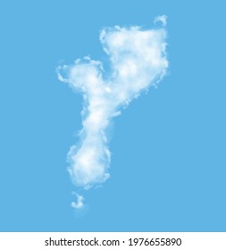 Cloud in the form of a map of Mozambique, watercolor in vector format