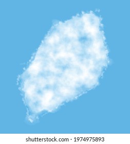 Cloud in the form of a map of Niue, watercolor in vector format