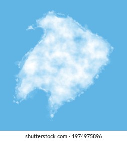 Cloud in the form of a map of Norfolk Island, watercolor in vector format