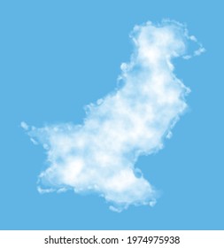 Cloud in the form of a map of Pakistan, watercolor in vector format