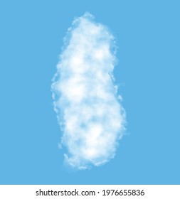 Cloud in the form of a map of Qatar, watercolor in vector format