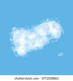 Cloud in the form of a map of Yemen, watercolor in vector format