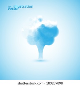 Cloud in the form of a tree, creative vector illustration eps10