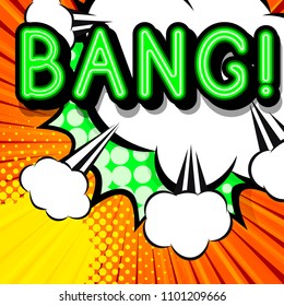 Cloud frame for bang expression, popart speech bubble, style comic book 