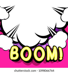Cloud frame for boom expression, popart speech bubble, style comic book 