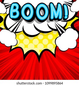 Cloud frame for boom expression, popart speech bubble, style comic book 