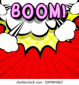 Cloud frame for boom expression, popart speech bubble, style comic book 