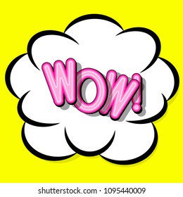 Cloud frame for wow expression, popart speech bubble.
