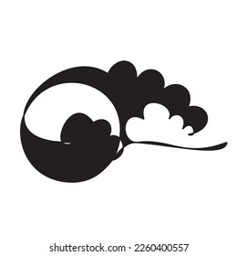 Cloud and full moon or sun in the sky. 
Silhouette of clouds, moon or sun. Vector illustration of cloud, moon, sun for icon, symbol and logo.
