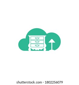 Cloud Furniture Logo Design Vector Template. Symbol and icon of home furnishings.