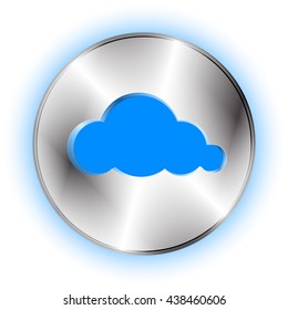 Cloud futuristic icon. Technological background with cloud button and cloud shape cut off. Vector illustration