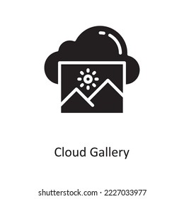 Cloud Gallery Vector Solid Icon Design illustration. Cloud Computing Symbol on White background EPS 10 File