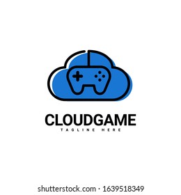 cloud game logo design, joystick and cloud logo combination, logo vector template