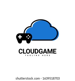 cloud game logo design, joystick and cloud logo combination, logo vector template