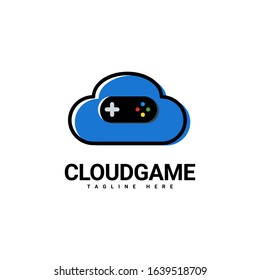 cloud game logo design, joystick and cloud logo combination, logo vector template