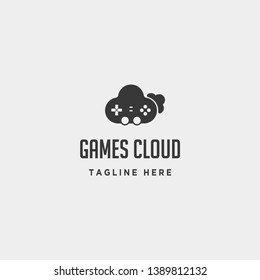cloud game logo design template vector icon element