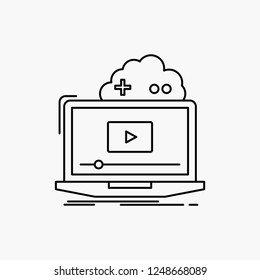 Cloud, game, online, streaming, video Line Icon. Vector isolated illustration