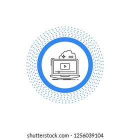 Cloud, game, online, streaming, video Line Icon. Vector isolated illustration