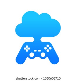 Cloud gaming concept abstract icon logo