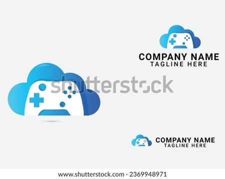 Cloud gaming controller logo. Premium game. Cloud gamer. Sports. Cloud. Sky. Colorful design. Controller vector. Gaming. Business