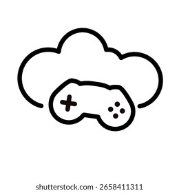 Cloud gaming controller - vector icon	