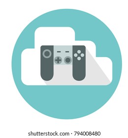 Cloud gaming icon concept. Flat design