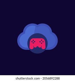 Cloud gaming icon with gamepad and cloud