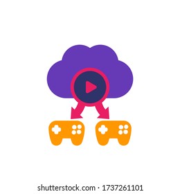 Cloud-Gaming-Symbol mit Gamepads