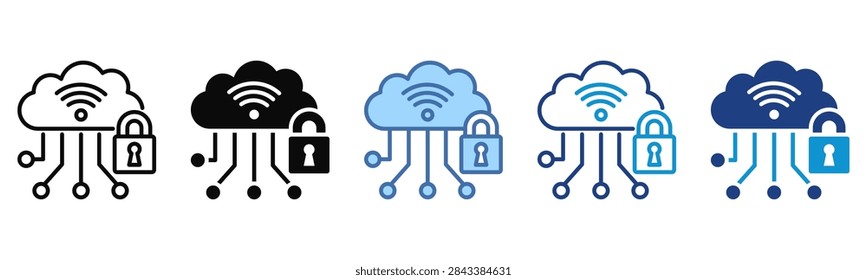 Cloud Gateway icon set multiple style collection